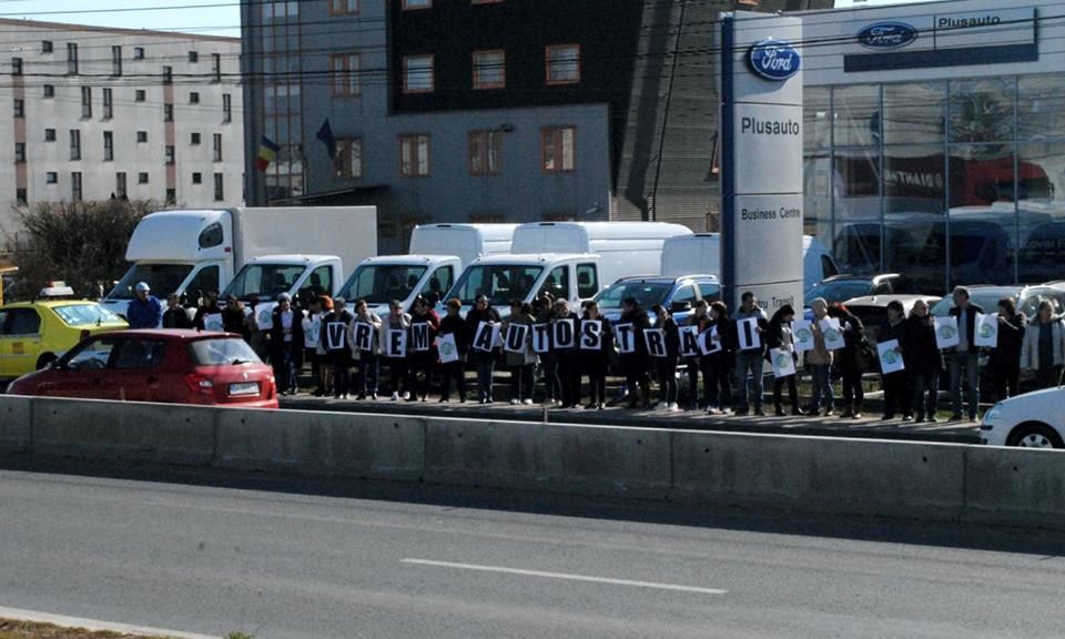 „Oltenia vrea autostradă”, mesajul protestarilor din județul Dolj. FOTO