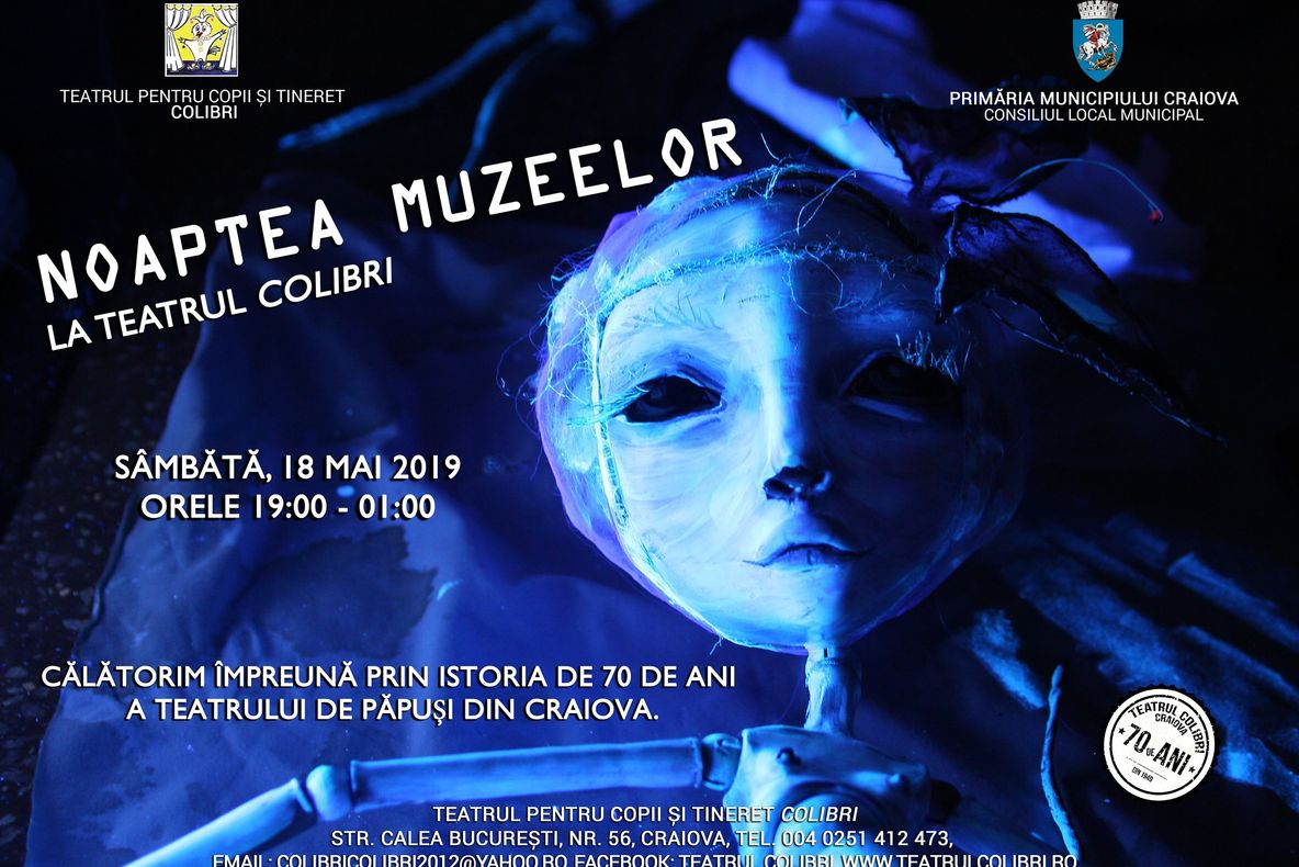 Noaptea Muzeelor, la Teatrul Colibri din Craiova. Ce au pregătit organizatorii pentru prima ediție