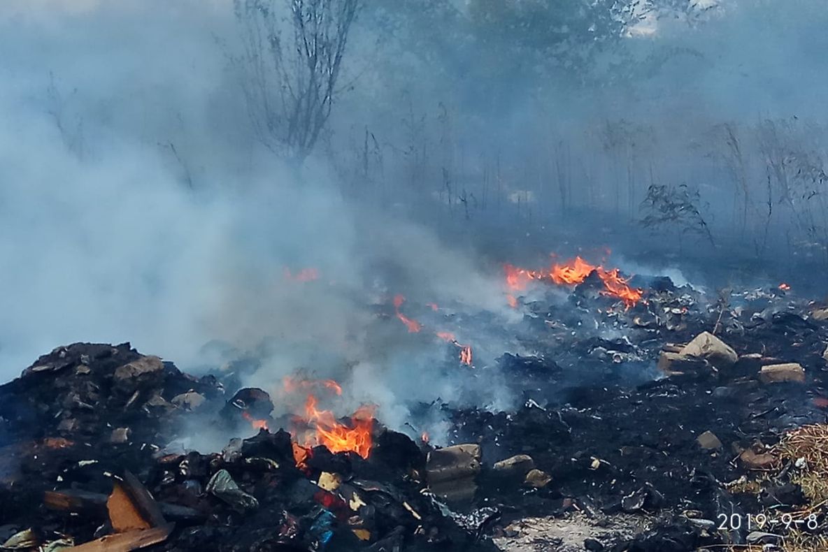 Incendiu de vegetație uscată lângă un cimitir din Craiova