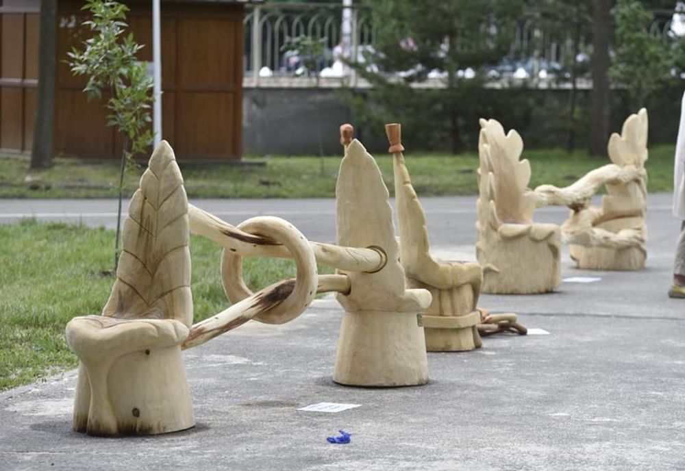 Craiova: Băncuțe ce respectă regula distanțării, realizate în cadrul taberei „Story Wood Cut”