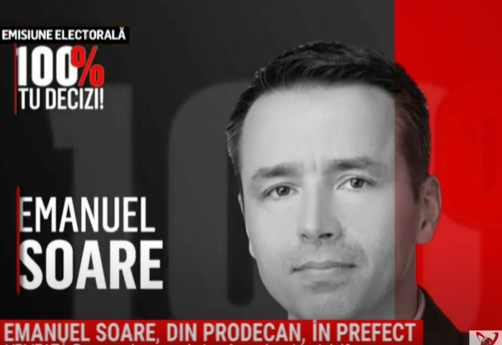 100% TU DECIZI! Emanuel Soare, din prodecan, în prefect