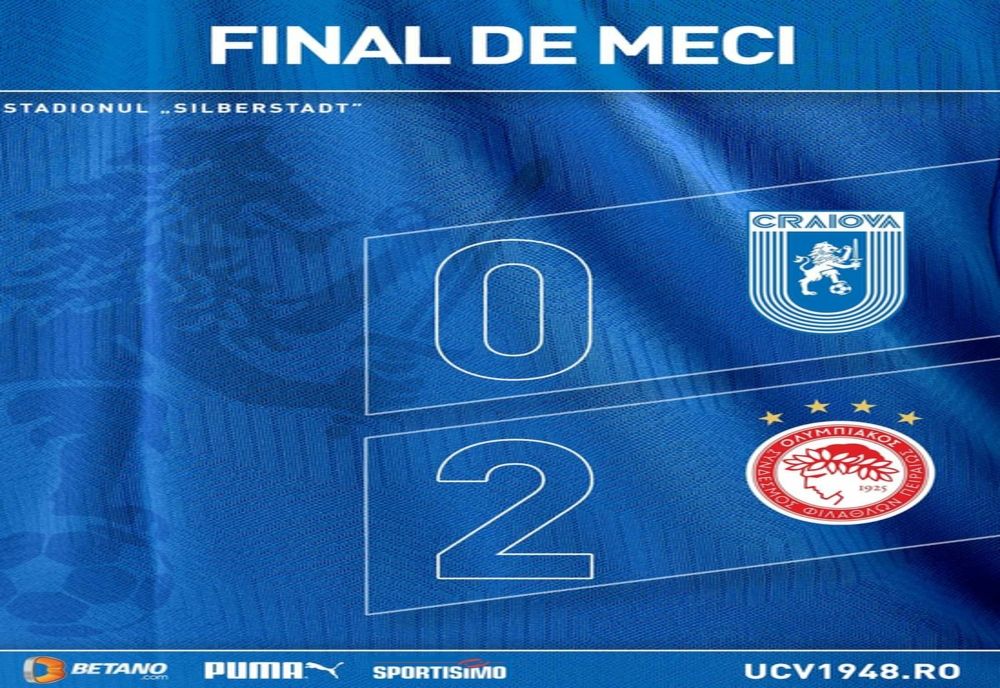 Universitatea Craiova a pierdut sâmbătă în partida amicală susținută în fața formației Olympiakos Pireu