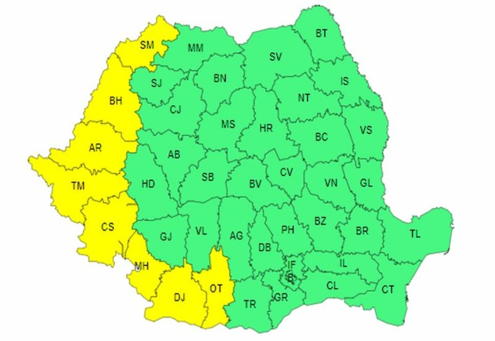 COD GALBEN DE CANICULĂ ÎN BANAT, CRIŞANA ŞI OLTENIA