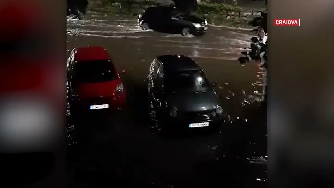 Grindina și furtuna au făcut prăpăd în Craiova
