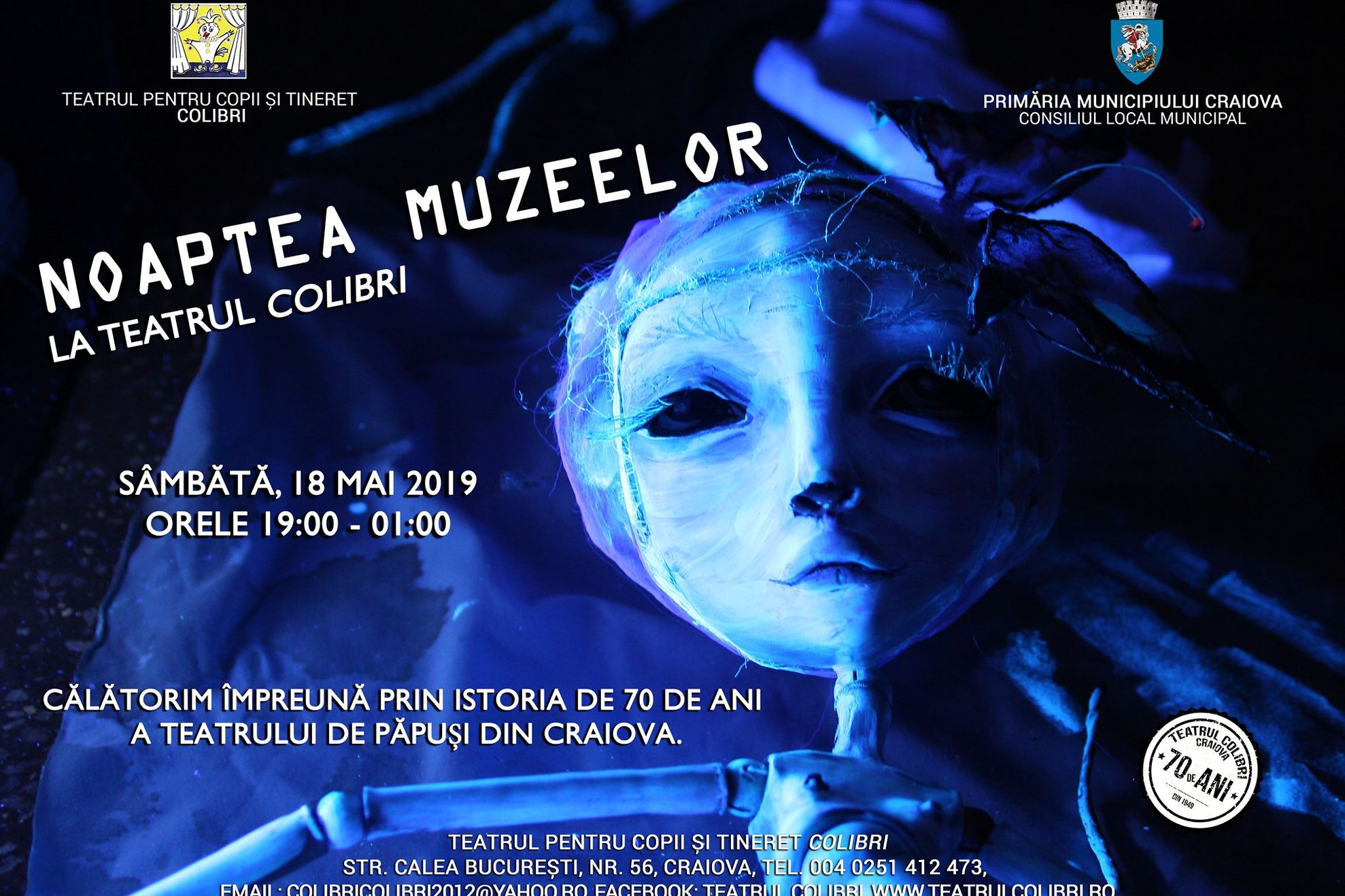 afis Noaptea Muzeelor la Teatrul Colibri