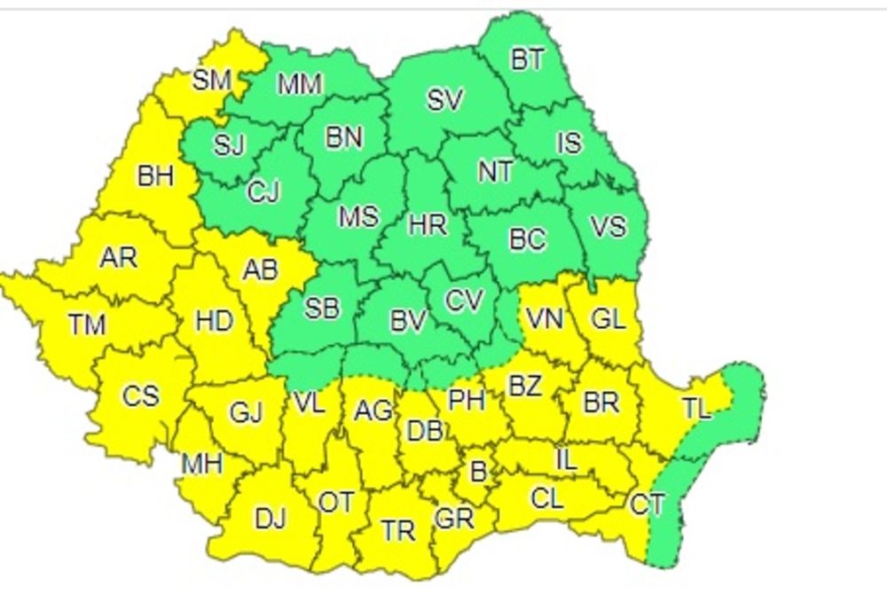 Codul galben de căldură se menține până marți, 9 august