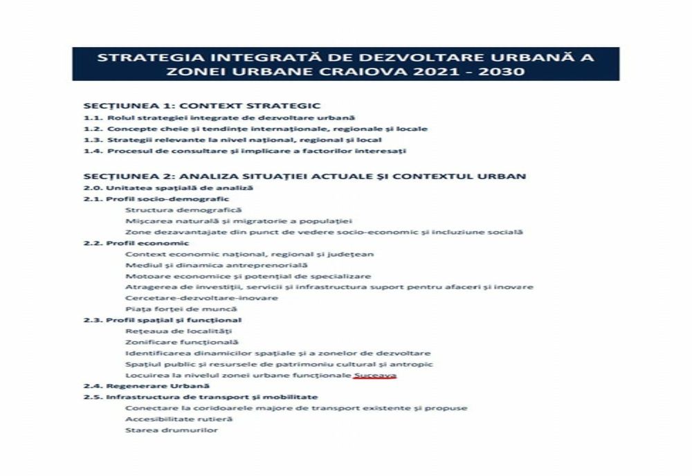 De ce apare Suceava în loc de Craiova, în Strategia de Dezvoltare a reşedinţei judeţului Dolj