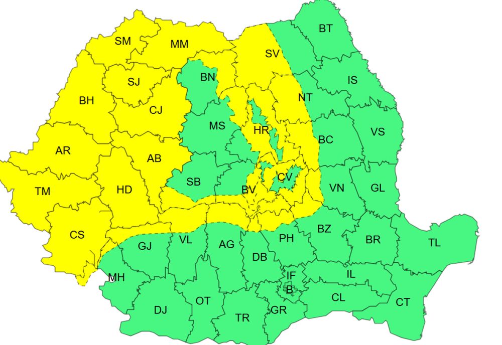 Atenție, se strică vremea! Informare de ploi torențiale, ninsori și vânt puternic