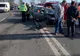 Impact între un autoturism şi o dubiţă, în zona Aeroportului Craiova. Două persoane, la spital