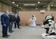 Președintele Klaus Iohannis, întâmpinat de robotul Escu în timpul vizitei la Unitatea de Suport  Medical "Bucureștii Noi"