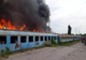 Un tren de călători a luat foc